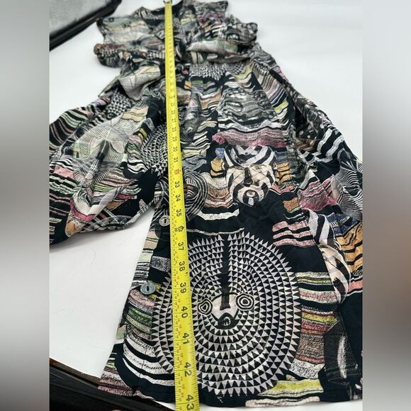 Bitte Kai Rand Printed Dress Tie Waist Button Down With Pockets Size Medium - Picture 10 of 10